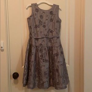 Grey Dress With Roses